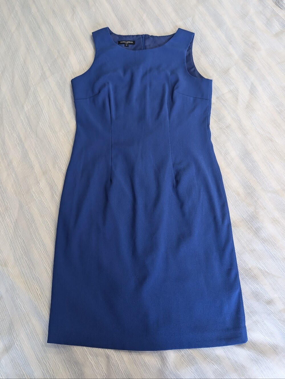 Mario Serrani Sleeveless Midi Dress in Cobalt Blue